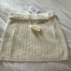 Olivaceous mini cream knit skirt coverup